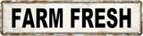 Farm Fresh Metal Tin Sign Chicken Coop Signs for Outside Farm Fresh Eggs Sign Vintage Farmhouse Decor for Chicken Coop, Farmers Market & Farm Stand Kitchen Wall Decor 4 ×16 Inch