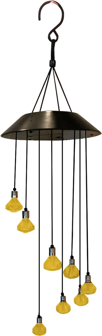 Upblend Outdoors Solar Hanging Decoration for Outside – Color Changing LED Decoration for Outdoor, Solar Chimes Outdoor Waterproof, Light Decor for Outside – Diamond, Gold