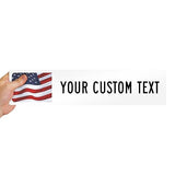 SmartSign White Custom Street Sign with USA Flag Background - 4" x 18", Aluminum, Personalized Street Sign, Outdoor Metal Sign for Home, Office, Decor, Room, USA-Made