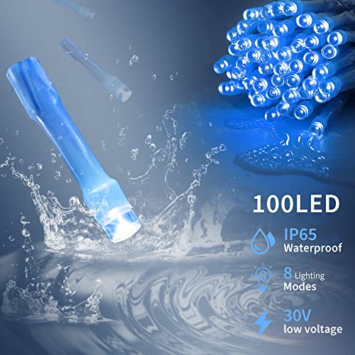Blue Christmas Lights - 100 LED 33FT Twinkle String Lights