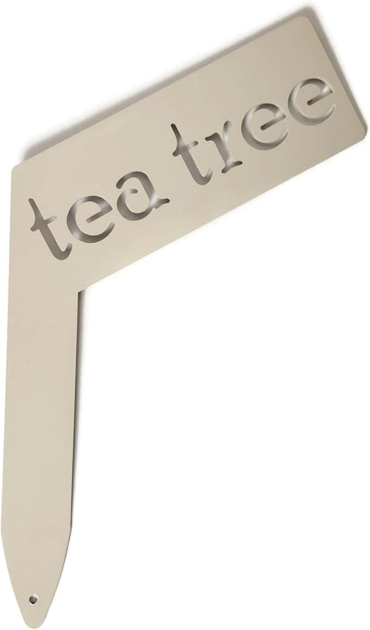 Planter Size Small Metal Garden Plant Vegetable Flower or Herb Markers 13.5 Inches Tall (tea tree, Cream)