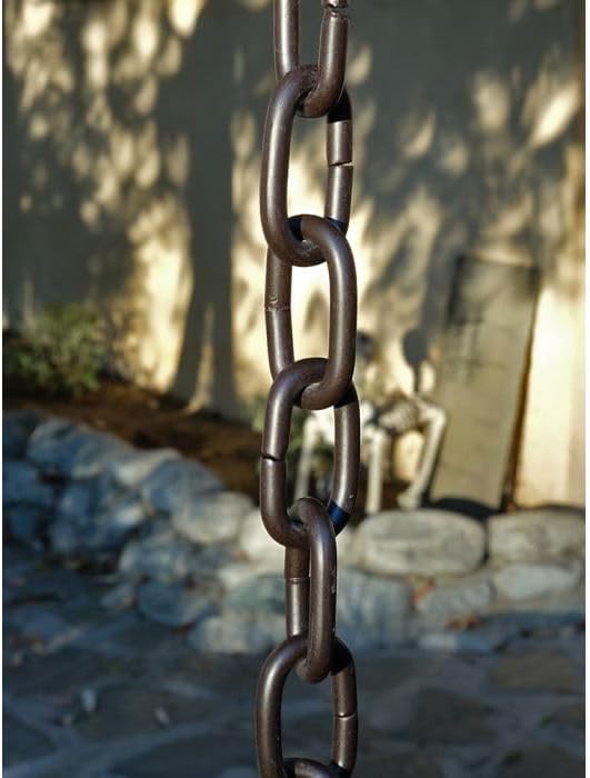 Nutshell Stores Large Link Rain Chain - Bronze - 19 Feet