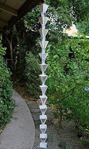 Nutshell Stores Medium Square Cups Rain Chain - Aluminum - 13 Feet