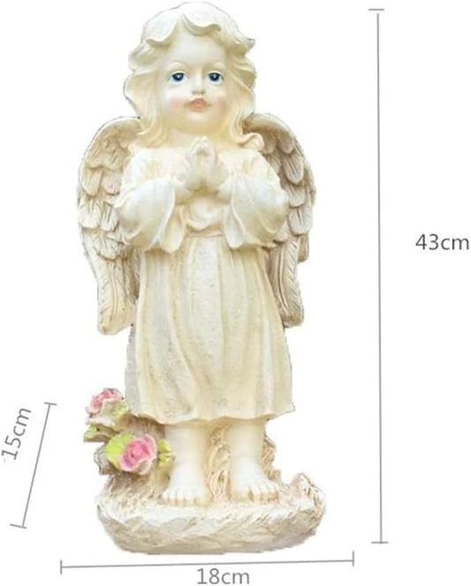 COAECJ Animal Sculpture for Garden Angel Sculpture, Rustic Vintage Old Outdoor Garden Courtyard Gardening Decoration Resin Angel Decoration Sculpture