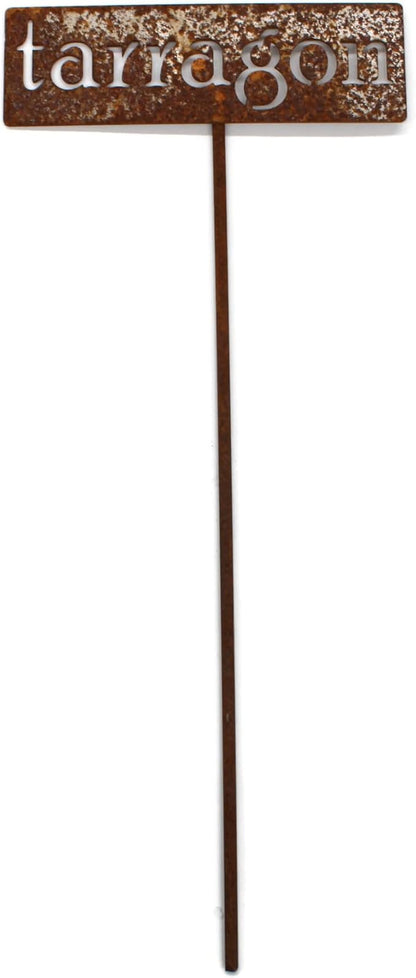 Classic Metal Garden Markers 19 Inches Tall (tarragon, Naturally Rusted)