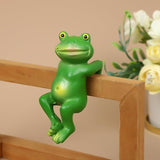 3 PCS Cute Frog Hanging Pot Decorations Statue, Resin Pot Climbing Sculpture Outdoor Statues, Frog Yard Decorations Outdoor