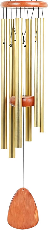 26 Inch Wind Chimes for Outside Deep Tone, Aluminum Memorial Wind Chime, Sympathy Wind Chimes for Loss of Loved One, Memorial Gifts, Outdoor Patio Garden Home Decoration - Gold