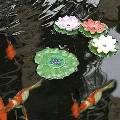 Superdream Colorful Solar Power Energy Floating Lotus Flower LED Accent Night Light for Pond Garden