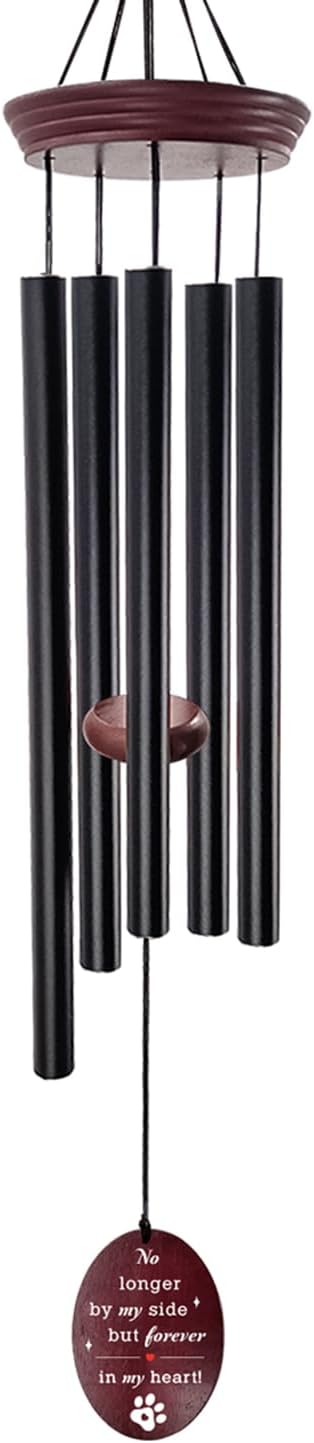 Pet Memorial Wind Chime, Dog Memorial Wind Chimes for Loss of Dog, Tuned Aluminum Tubes in G Scale, Wooden Top, Sympathy Pet Loss Gifts for Garden Patio – Forever in My Heart