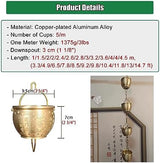 Decorative Rain Chains Waterfall, Hanging Rain Chain Aluminum, Decorative Water Catcher Copper-Plated Cup, Heavy Rain Water Chain for Outside Downspout Gutter, Garden Gift (A 3.2m/9.8 ft)