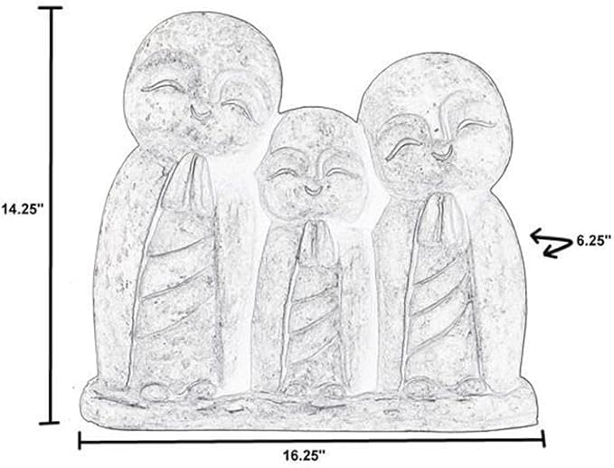 Pemberly Row Praying Family Fiberstone Garden Statue, 14.25" H x 6.25" W x 16.25" D, Durable Lightweight Fiberstone, Aged Moss Green Finish, Drain Hole Included, Unique Patina, Outdoor Decorative