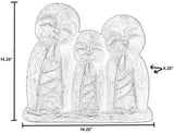 Pemberly Row Praying Family Fiberstone Garden Statue, 14.25" H x 6.25" W x 16.25" D, Durable Lightweight Fiberstone, Aged Moss Green Finish, Drain Hole Included, Unique Patina, Outdoor Decorative