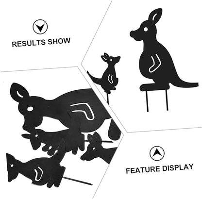 SUPVOX Hollow Kangaroo Yard Art Decor Large Outdoor Statue for Garden Iron Material