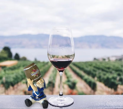 Gnometastic Mini Gnomes Drinking Gnome Statue, 4in - Funny Garden Gnomes Decorations for Yard and Outdoor - Gnomishevitz Wine Gnome for Fairy Garden, Planter Pots, Gnome Decor