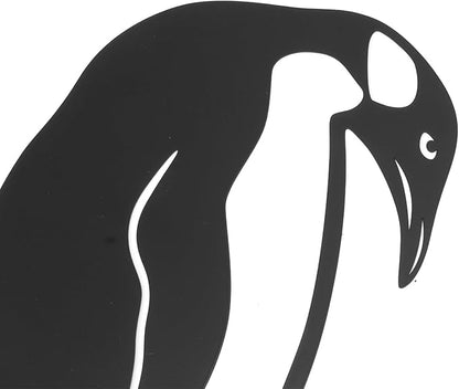 Hollow Iron Penguin Family Statue for Garden Lawn Patio