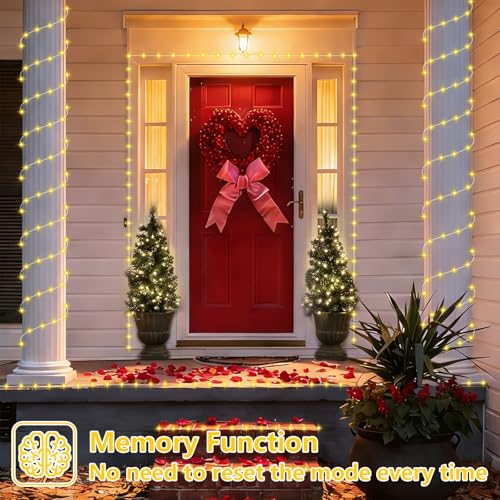 Solar Rope Lights - 2 Pack 33ft 100 LED Warm White Waterproof