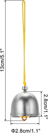 PATIKIL 6 Pcs Wind Chime, Hanging Bells Temple Bells Retro Outdoor Hanging Metal Chinese Wind Chime Round for Outside Garden Camping, Silver Yellow