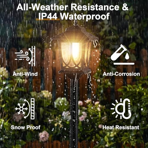 Solar Lamp Post Lights 2-Pack 63" - Warm White