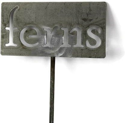 Classic Metal Garden Markers 19 Inches Tall (ferns, Raw, Unfinished Steel (will rust with time))