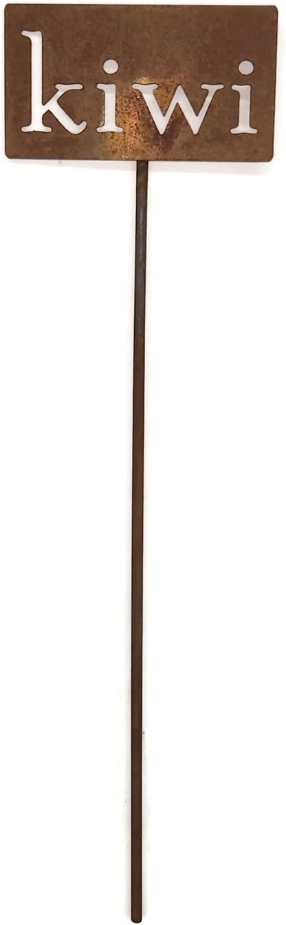 Classic Metal Garden Markers 19 Inches Tall (kiwi, Naturally Rusted)