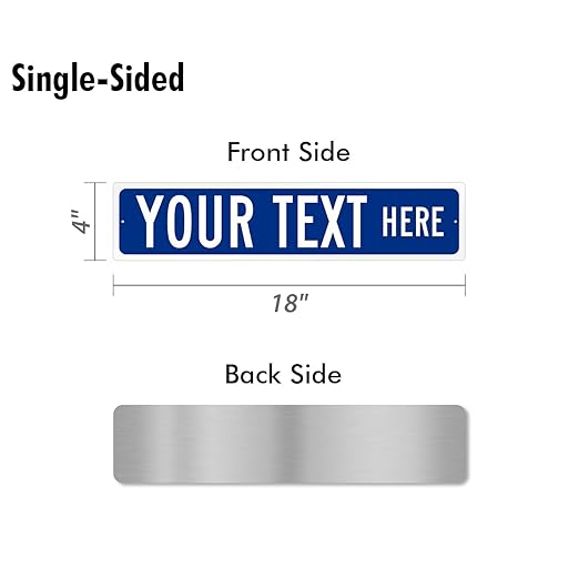 Customize Your Own Blue Street Sign by SmartSign | 18" x 4" Aluminum