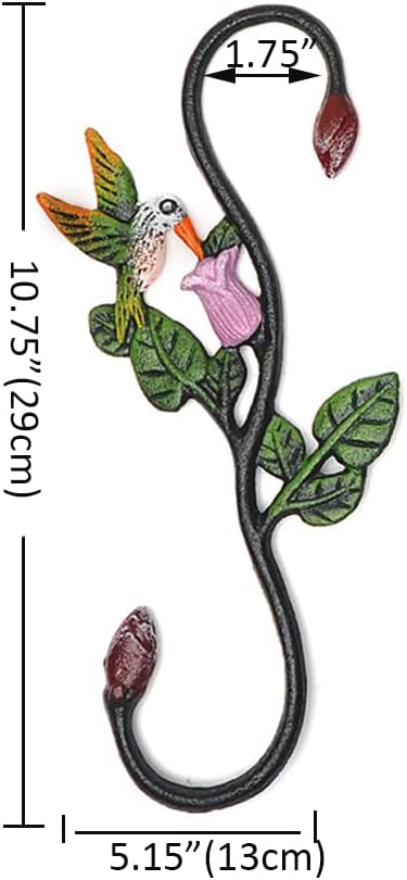 Cast Iron Plant Extension Hanger, Indoor Outdoor S Hooks Plant Hanger for Hanging Plants, Ceiling Extender Hooks for Hanging Flower Pots Baskets, Macrame Plant Holder, Lantern, Birdfeeder