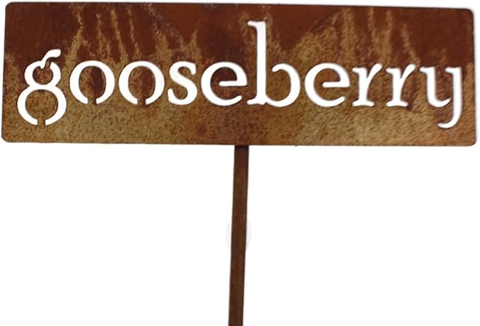 Classic Metal Garden Markers 19 Inches Tall (gooseberry, Naturally Rusted)