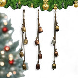 Mango Gifts Vintage Bells Hanging Chimes with Jute Rope, Bohemian Style Decor Tranquil Wind Chimes for Garden Outdoor and Patio Decoration, Antique Copper Finish (MGT27)