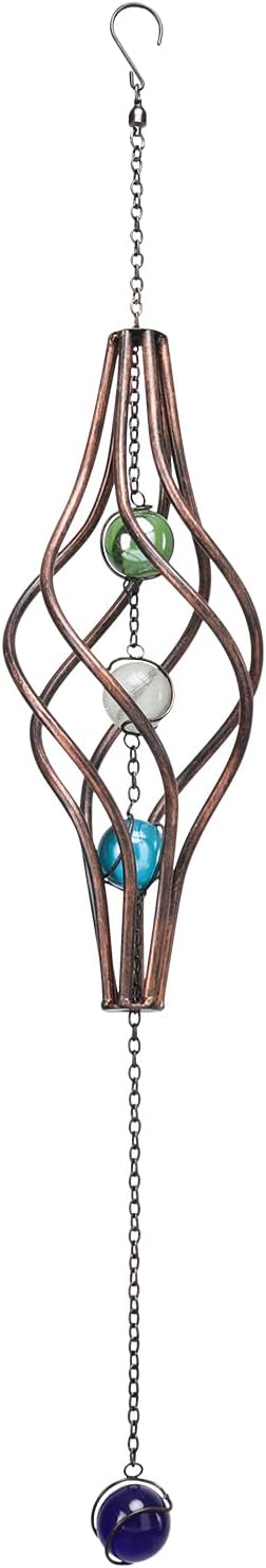 WONDER GARDEN Wind Spinner-Wind Spinners Outdoor - Hanging 360 Degree Swivel Wind Sculpture & Spinners with Colorful Glass Bead for Garden Outdoor Decor or Gift
