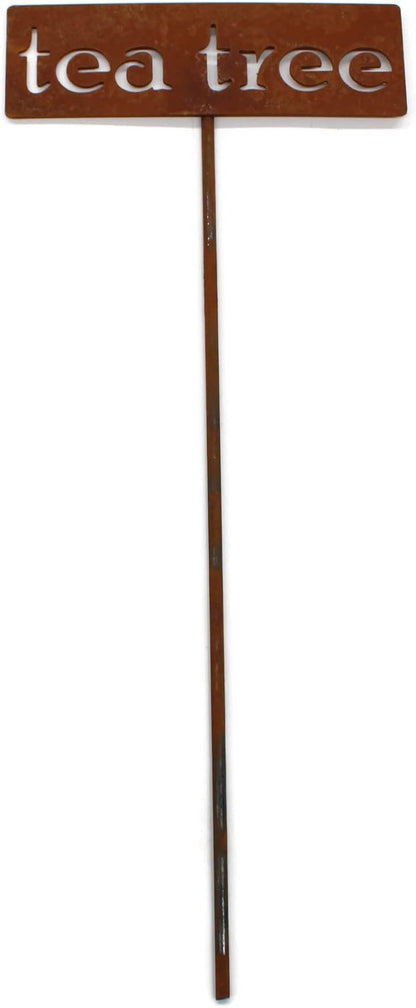 Classic Metal Garden Markers 19 Inches Tall (tea tree, Naturally Rusted)