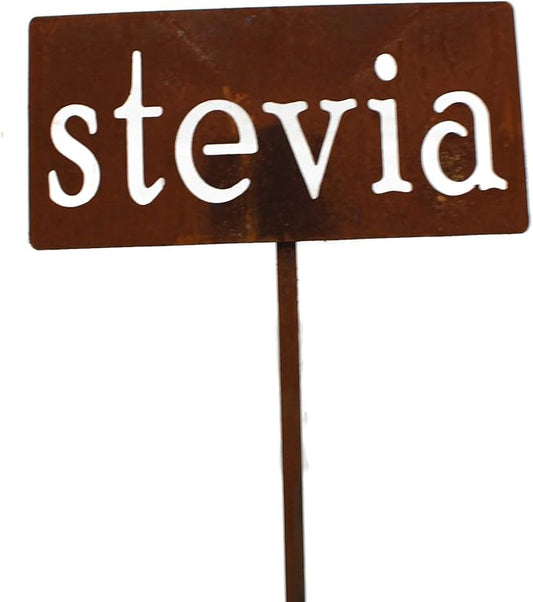 Classic Metal Garden Markers 19 Inches Tall (stevia, Naturally Rusted)