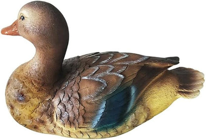 Pond Floating Duck Statue, Resin Charming Floating Pond Decor Duck Sculpture for Garden Pool Fish Tank Decoration (Fishery)