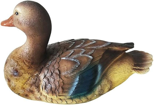 Pond Floating Duck Statue, Resin Charming Floating Pond Decor Duck Sculpture for Garden Pool Fish Tank Decoration (Fishery)