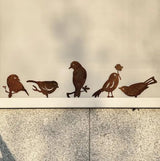 5PCS Rusty Metal Bird Garden Decor, Spring Yard Art Decorations for Outdoor Fence, Lawn & Patio – Unique Outdoor Ornaments