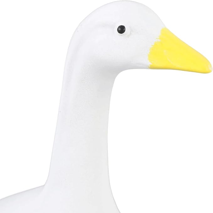 Garden Statues Goose Statue 7Inch White Goose Figurine Ornament Desktop Animals Figurines Car Decoration Farm Craft Decoration Yard Ornaments Decor