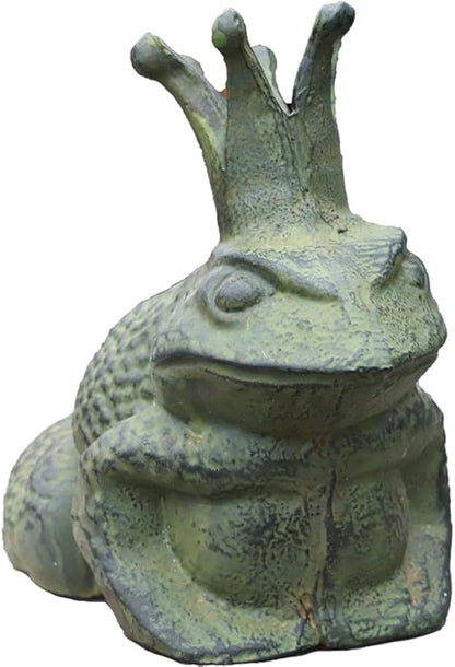 WAYUTO Cast Iron Frog Statue Sitting Frog Figurine Frog Sculpture Figurine Frog Doorstop Frog Ornament for Garden, Yard, Patio, Lawn and Pond Decoration