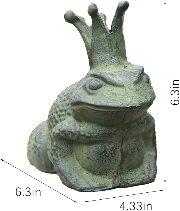 WAYUTO Cast Iron Frog Statue Sitting Frog Figurine Frog Sculpture Figurine Frog Doorstop Frog Ornament for Garden, Yard, Patio, Lawn and Pond Decoration