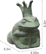 WAYUTO Cast Iron Frog Statue Sitting Frog Figurine Frog Sculpture Figurine Frog Doorstop Frog Ornament for Garden, Yard, Patio, Lawn and Pond Decoration