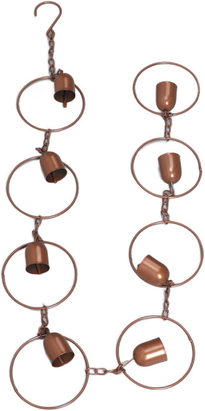 Hanging Rain Chain Metal Chime with Hooks Soothing Sounds Effective Gutter Drainage Catcher for Balcony Courtyard