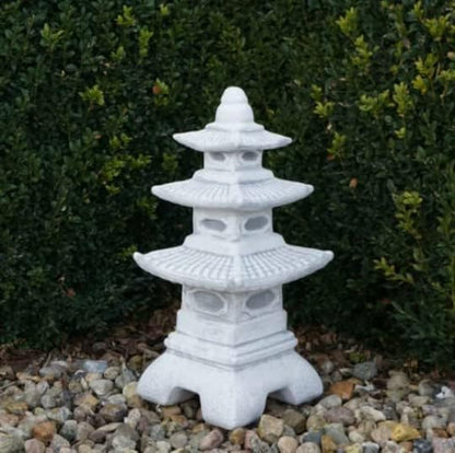Concrete Asian Pagoda Sculpture Handmade Lantern Figurine Outdoor Japanese Decoration Garden Pagoda Gift Idea Yard Oriental Lantern Statue