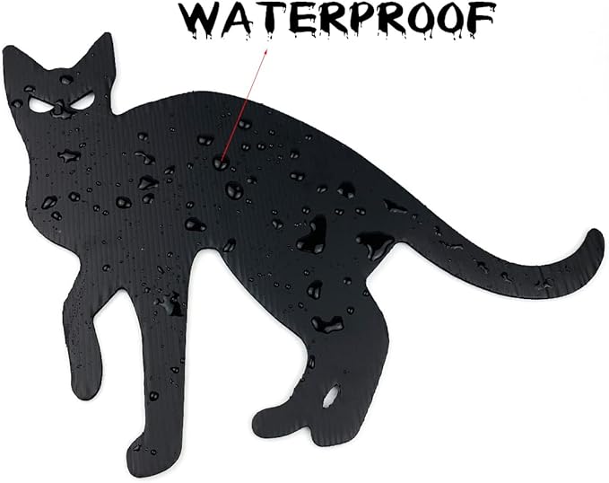 Anditoy 6 Pack Halloween Black Cat Yard Signs with Stakes Scary Silhouette Halloween Decorations for Outdoor Yard Lawn Garden Halloween Decor