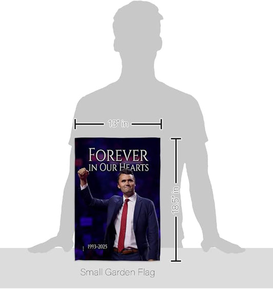 Forever In Our Hearts 1993-2025 Flag Yard Sign Wall Hanging Decor For Home Porch Charlie Kirk Poster Canvas Quote Sign Freedom Support Trump Patriotism Memorial Decoration Garden Remembrance Gift