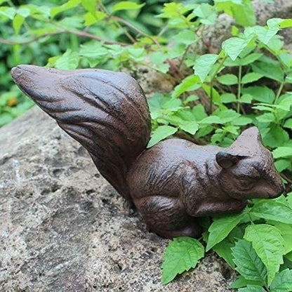 Garden Ornaments Decor Statue Outdoor,Outdoor Garden Sculpture Vintage Rustica Iron Squirrel Statue,Home Garden Decor Heavy Retro,Squirrel Figurine,S Handmade Solid Squirrel Sculpture,