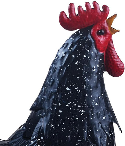 Metal Rooster Statue Garden Chicken Sculpture Decoration Metal Yard Art for Yard Outdoor Indoor Decoration (#L)