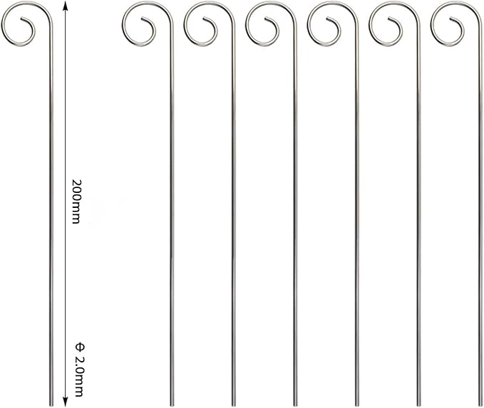 20 Pcs Silver 20cm Plant Label Hooks Markers Label Hanger Garden Plant Sign Stake Rustproof Deformed Garden Sign Hooks Hanging Rods for Flower Planter Plant Container Accessories