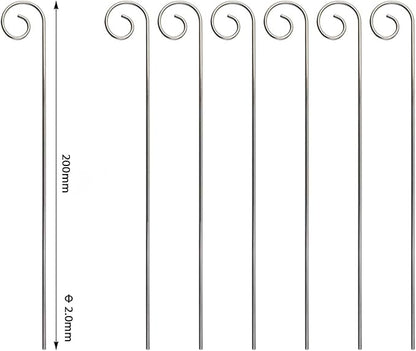 20 Pcs Silver 20cm Plant Label Hooks Markers Label Hanger Garden Plant Sign Stake Rustproof Deformed Garden Sign Hooks Hanging Rods for Flower Planter Plant Container Accessories