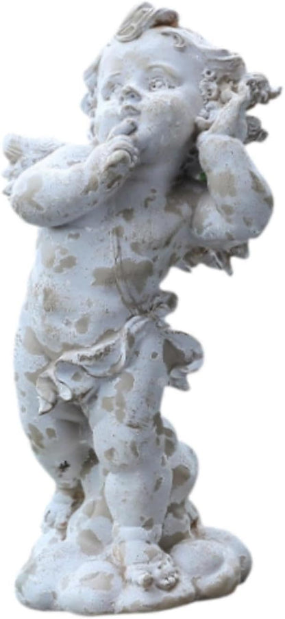 Angel Garden Statue Figurine European Style Weatherproof Yard Art Decor Outdoor Statue for Backyard Patios Pond Yard Lawn, Style B