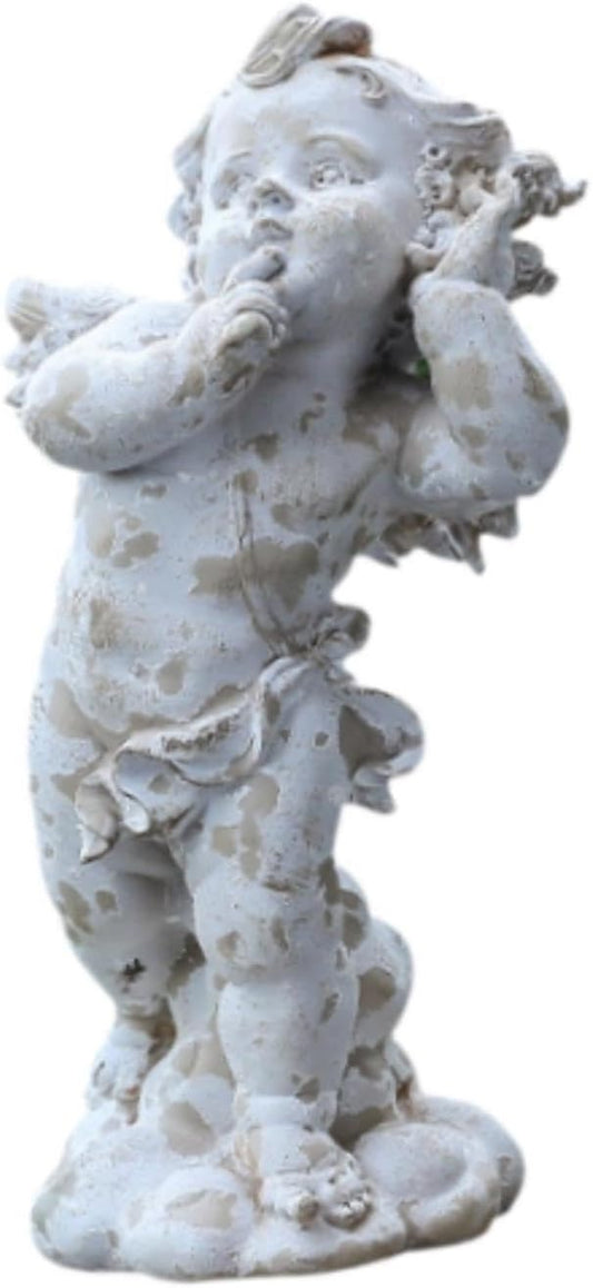 Angel Garden Statue Figurine European Style Weatherproof Yard Art Decor Outdoor Statue for Backyard Patios Pond Yard Lawn, Style B