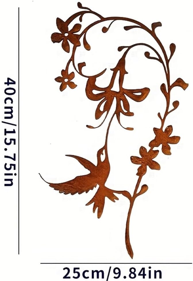 Metal Hollow Flower Garden Stake - Iron Outdoor Lawn Decoration with Intricate Floral Cut-Outs, Floor-Mounted Rust-Resistant Design for Wedding, Garden & Home Crafts - Nature-Inspired Decor