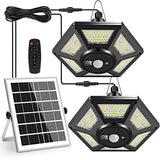 Solar Pendant Light - Dual Head, 180 LED, Motion Sensor, Remote Control